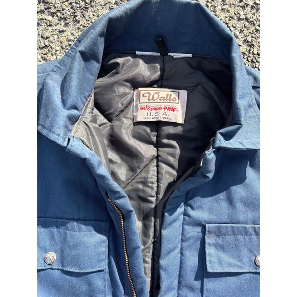 Vintage 80’s Walls Blizzard Pruf insulated coveralls Blue XL faded Zip up - Picture 1 of 6
